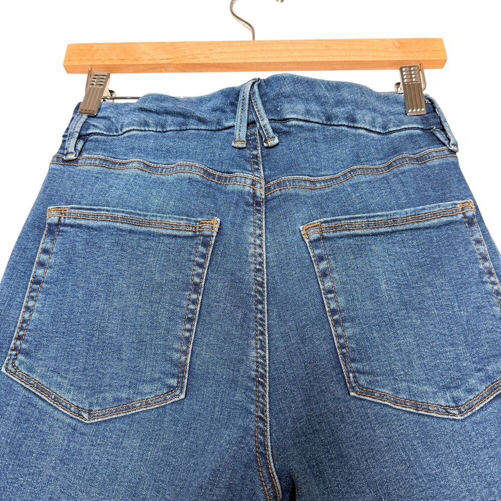 Good American Jeans Women’s 6/28 Blue Good Petite Flare Mid Rise Stretch Denim - Picture 9 of 10